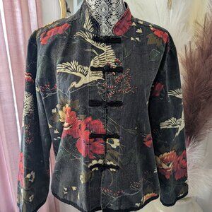 CHICOS JACKET SIZE XL/SIZE 3 ASIAN CRANE